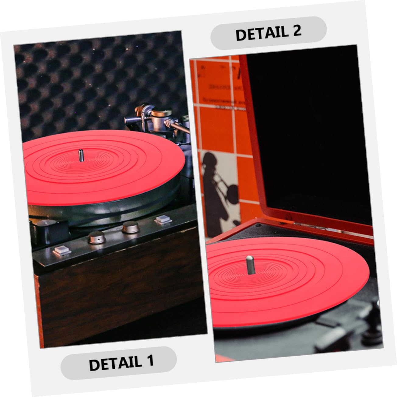 Tappetino per Dischi in Vinile per Protezione e Stabilità Silicone Antistatico 2 Pezzi Accessorio Essenziale Giradischi per Lettore di Dischi