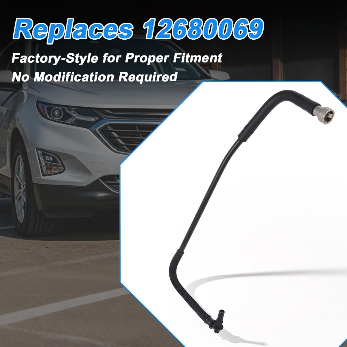 Positive Crankcase Ventilation (PCV) Tube Compatible with 2018-2021 Chevy Equinox GMC Terrain 1.5L Turbo, Replaces 12680069