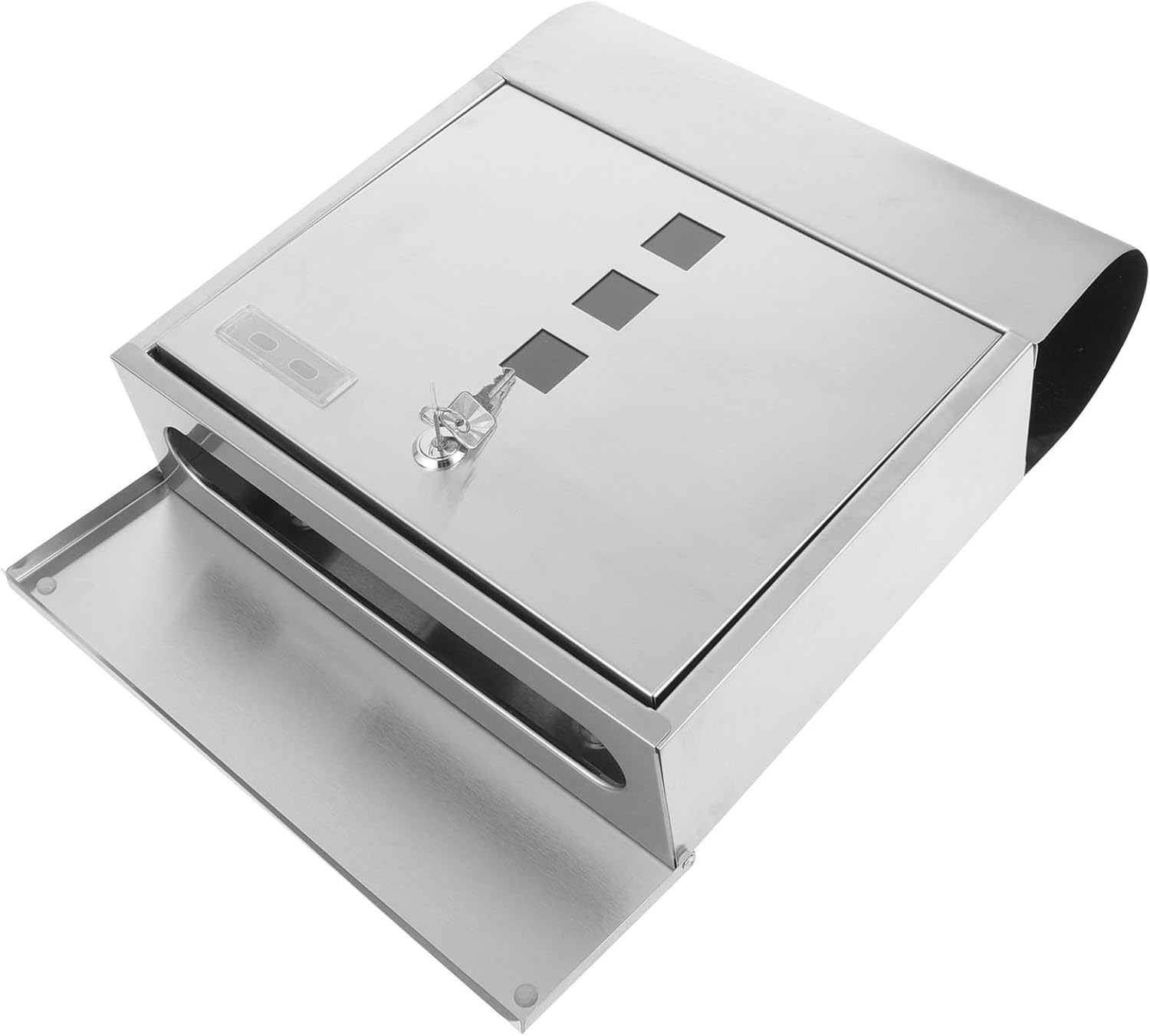 Wall Mount Mailbox for Home Outside Stainless Steel Locking Mailbox with Window Metal Outdoor for Letters and Newspapers Weather-Resistant Household