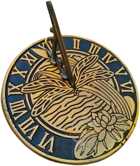 Garden Sundial, Cast Iron with Verdigris Finish