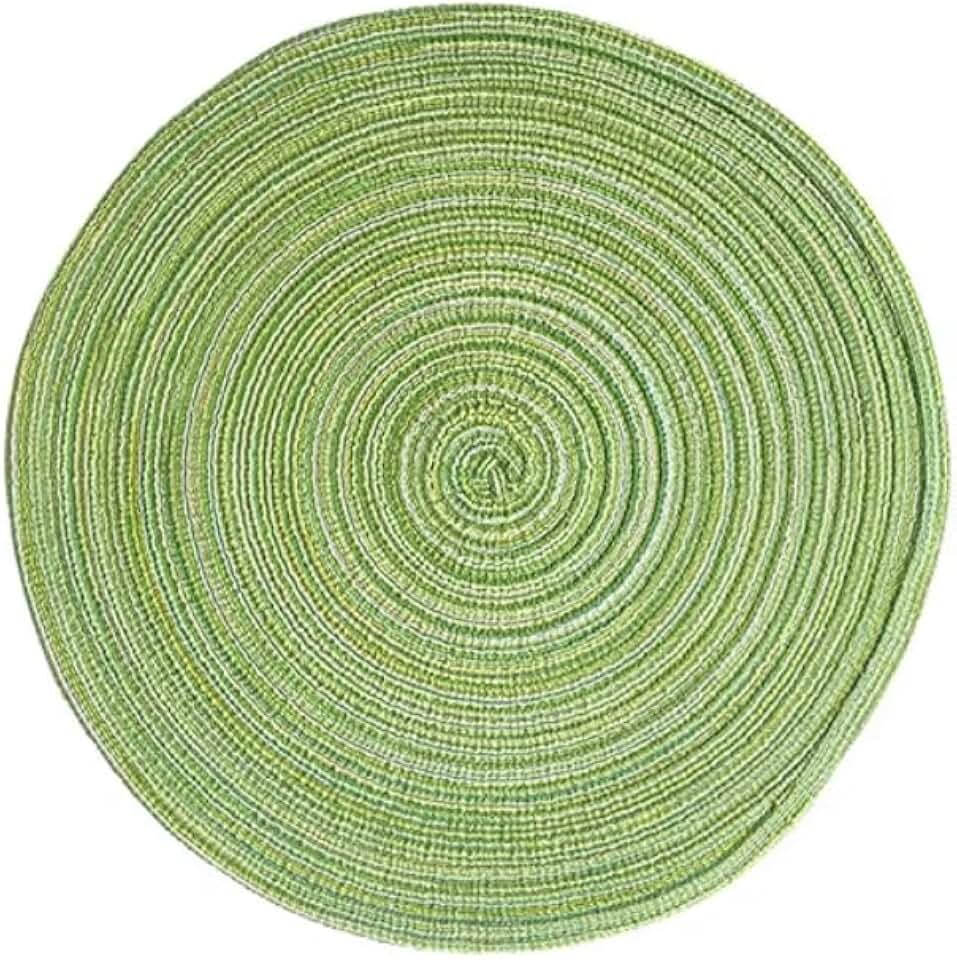 Jogo Americano Redondo de Tecido para 6 lugares Mesa Posta - Diâmetro 38 CM (Verde)