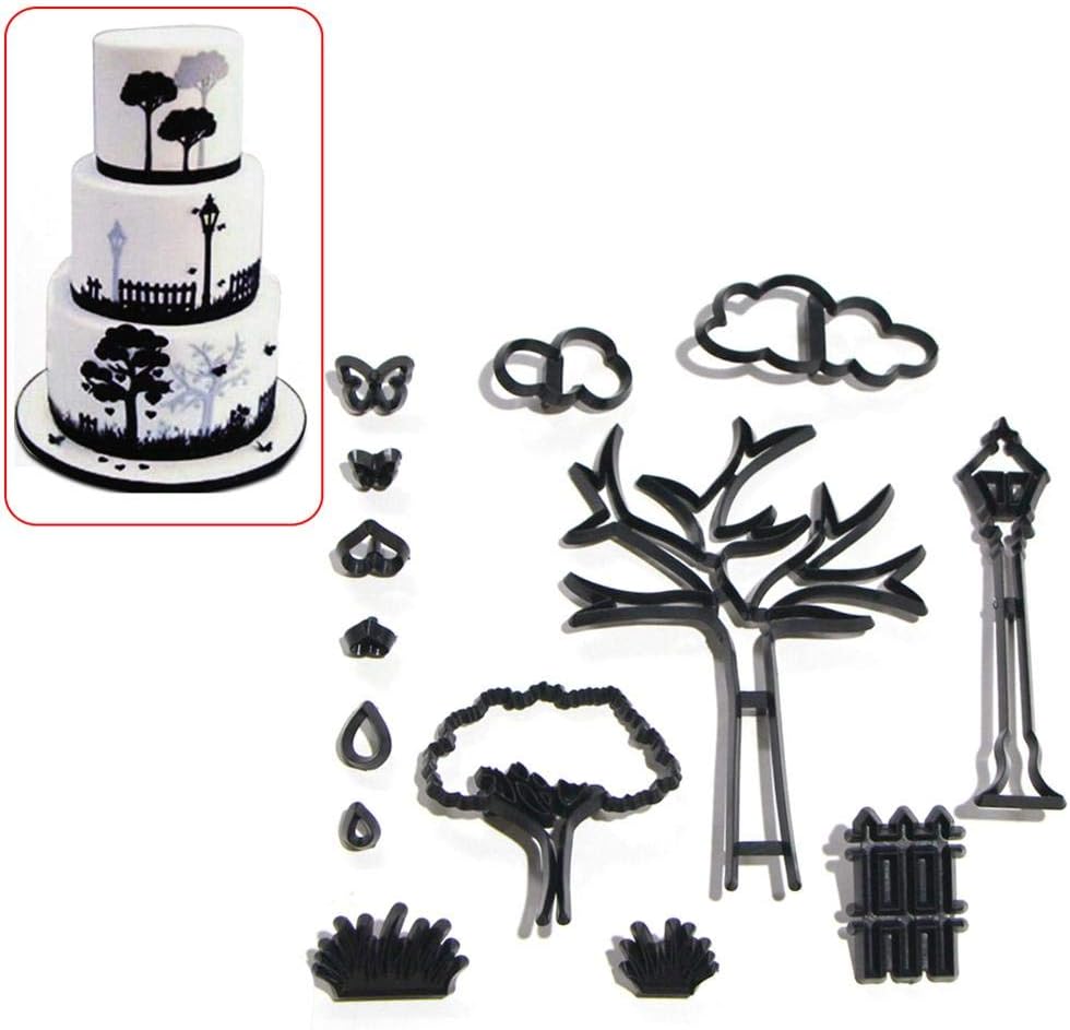 14pcs Patchwork Cutters - Countryside Silhouette Set Printing Mold Cookie Cutting Sugarcraft Cutter Sugarcraft And Cake
