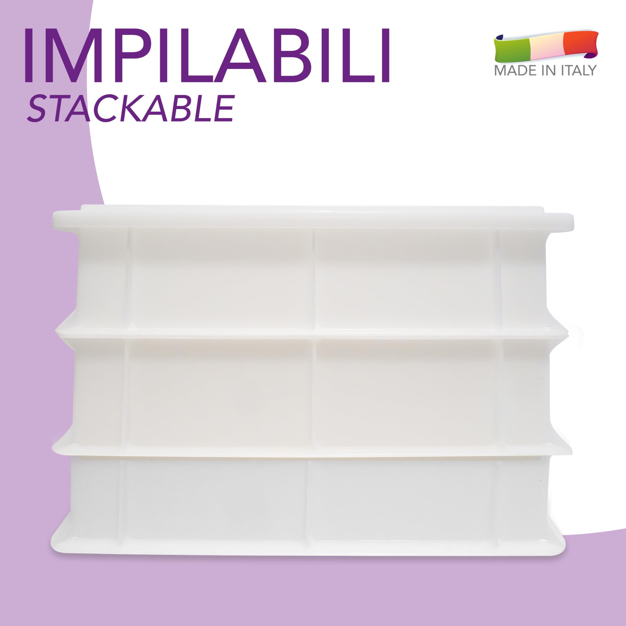 1 bandeja para fermentación de masa, caja contenedor de plástico polietileno porta masa pizza, pan apilable, 12 litros, fabricada en Italia, 30 x 40 x 10 cm (solo bandeja)