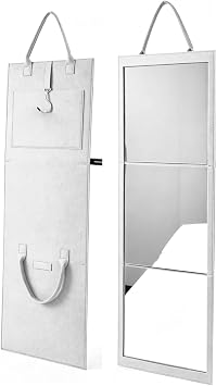 Foldable Full Length Mirror Portable Trifold Foldable Mirror, Grey