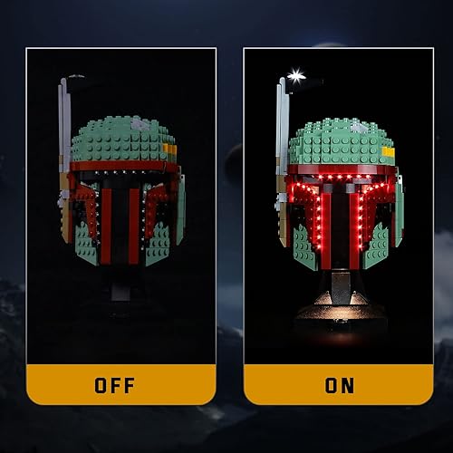 Miniatura 4 de Bourvill Kit de luces LED para casco Lego Boba Fett 75277 - Juego de luces compatible con Lego 75277 - Versión clásica (kit de luces sin modelo)