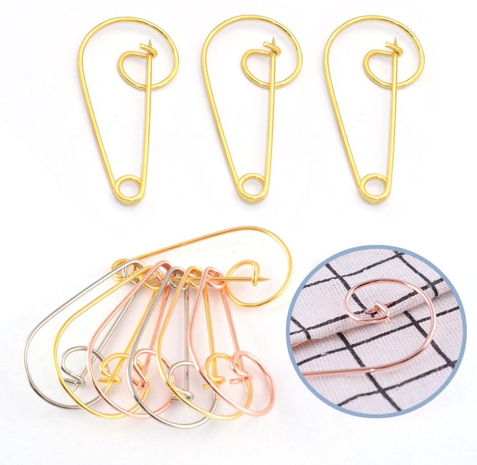 Metal Large Safety pins - 2.2 inch Silver Spiral pin for Blankets Skirts Crafts Kilts Crafts Home Accessories 40pcs (Silver)