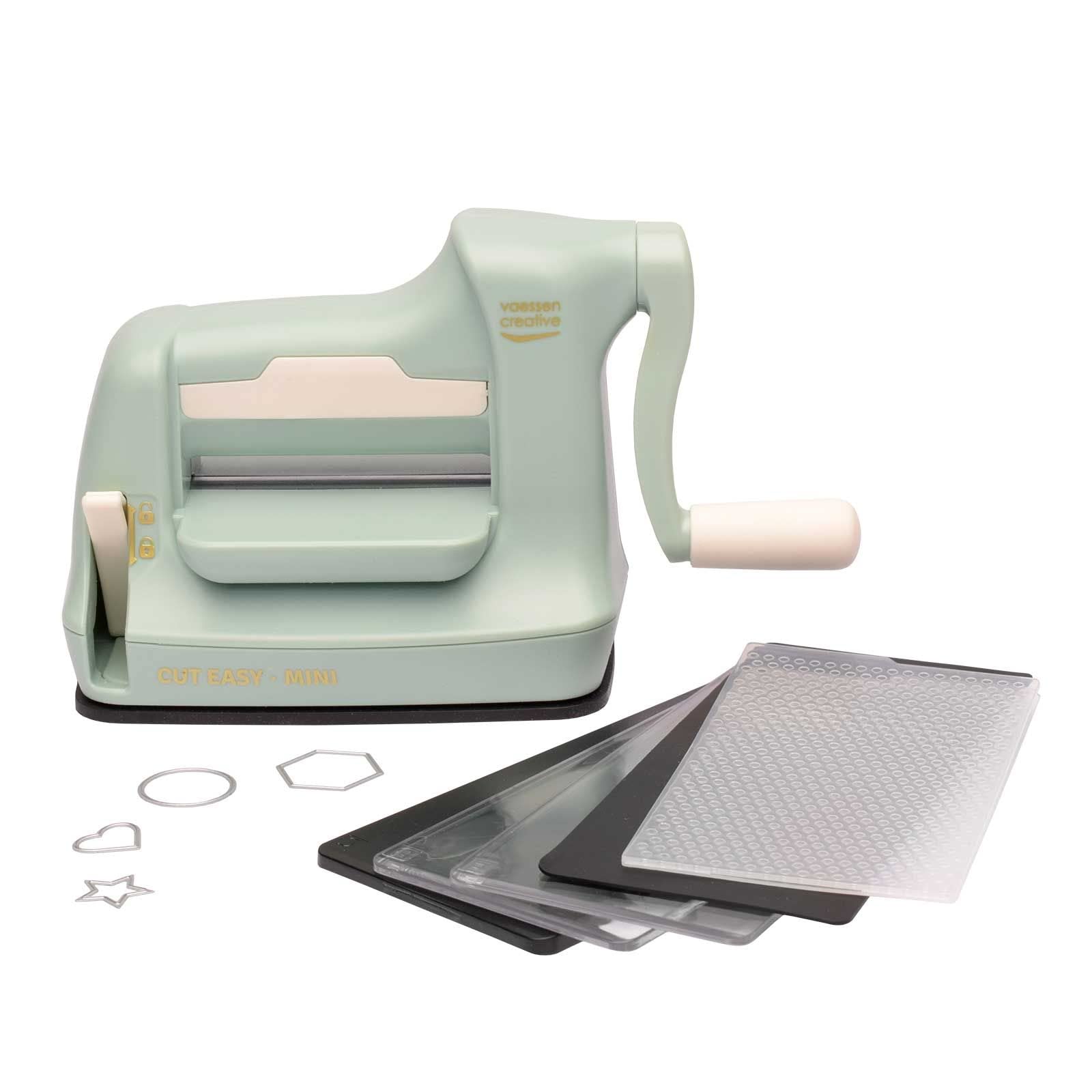 Vaessen Creative Stanz- und Prägemaschine Cut Easy Mini - 7, 5 cm - Mintgrün - Bastelzubehör zum Prägen, Scrapbooking, DIY, Karten Basteln und Journaling