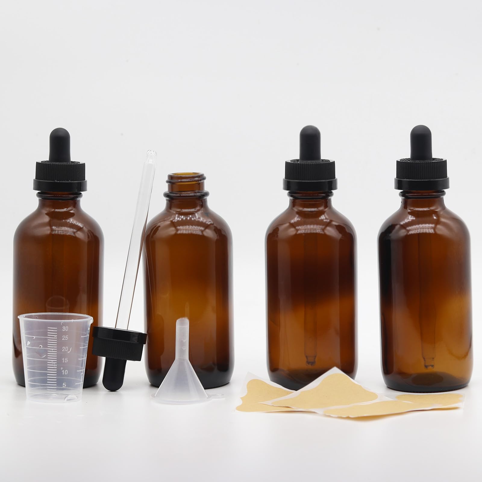 Amazon.com: Toaazhy 4 pack,amber glass dropper bottles 4 oz,120 ml dark ...