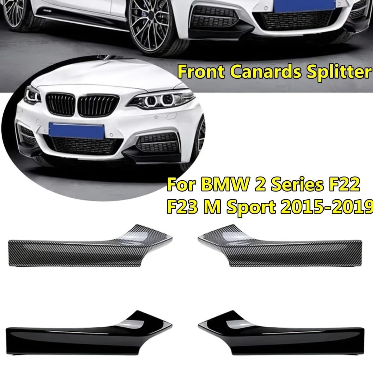 Uniwersalny spoiler Do BMW 2 Series F22 F23 M235i M240i | 218i 218d 220i 220d M-Sport 14-21 Przedni Dokładka przedniego zderzaka