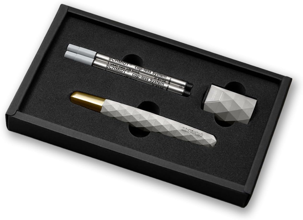 22STUDIO Polygon Rollerball Pens Gift Set| Luxury Smooth Writing Pen | Unique Design for Professionals & Collectors | Premium Office Stationery |Gift for Executives & Writers (Dune)