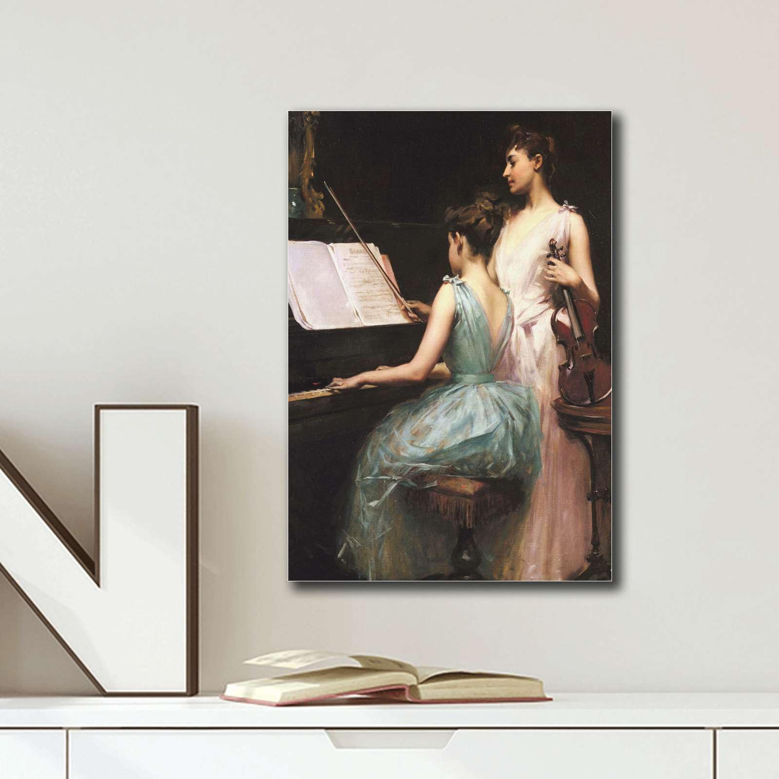 Amazon.com: LUCKLYDOUDOU Canvas Art Poster Music Lesson Antique