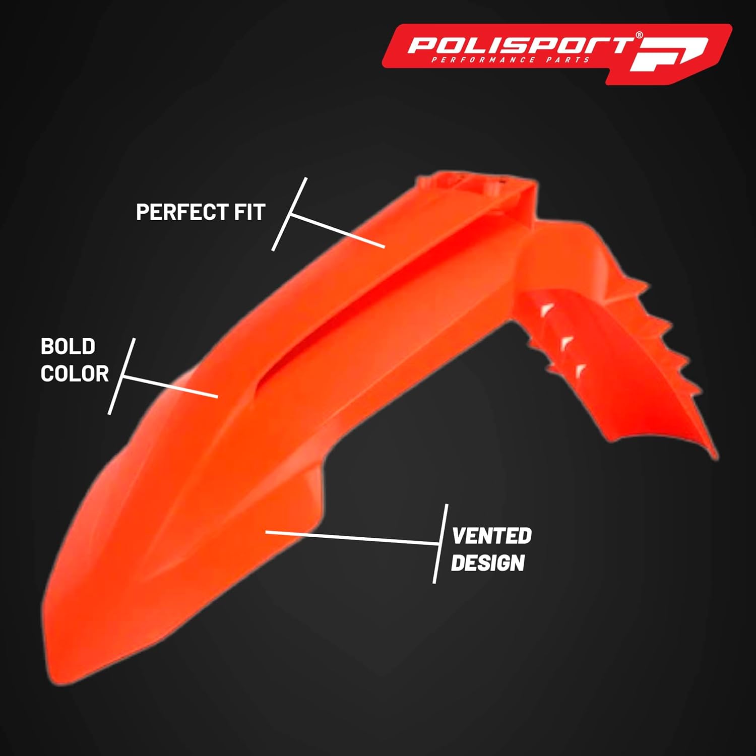 Polisport Motocross (MX) Replica Plastic Kit for KTM EXC/XCF/XCW/XW-F (2024-25) – OEM Quality, Durable, Flexible & Perfect Fit – Orange/Black