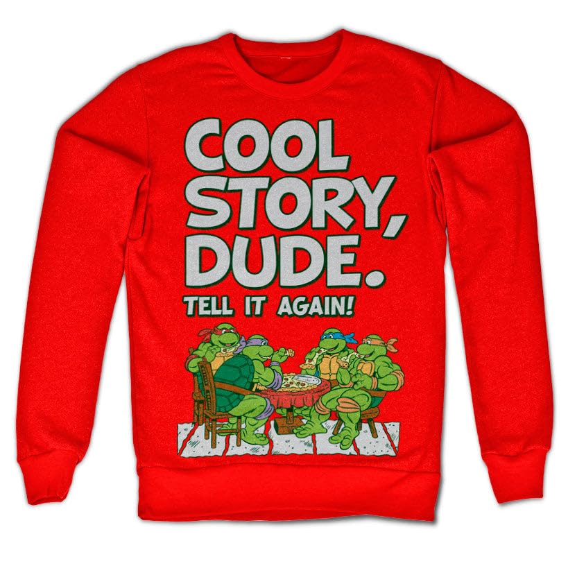 Sweat TMNT Cool Story Dude Rouge XXL : Sweat-shirt Tortues Ninja sous Licence