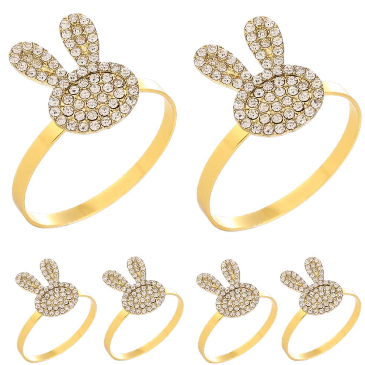 Anillos De Servilletas Metal 50 Anillos De Servilleta con Forma De Conejo Ideales para Hoteles Bodas Fiestas Y Año Nuevo Dorados