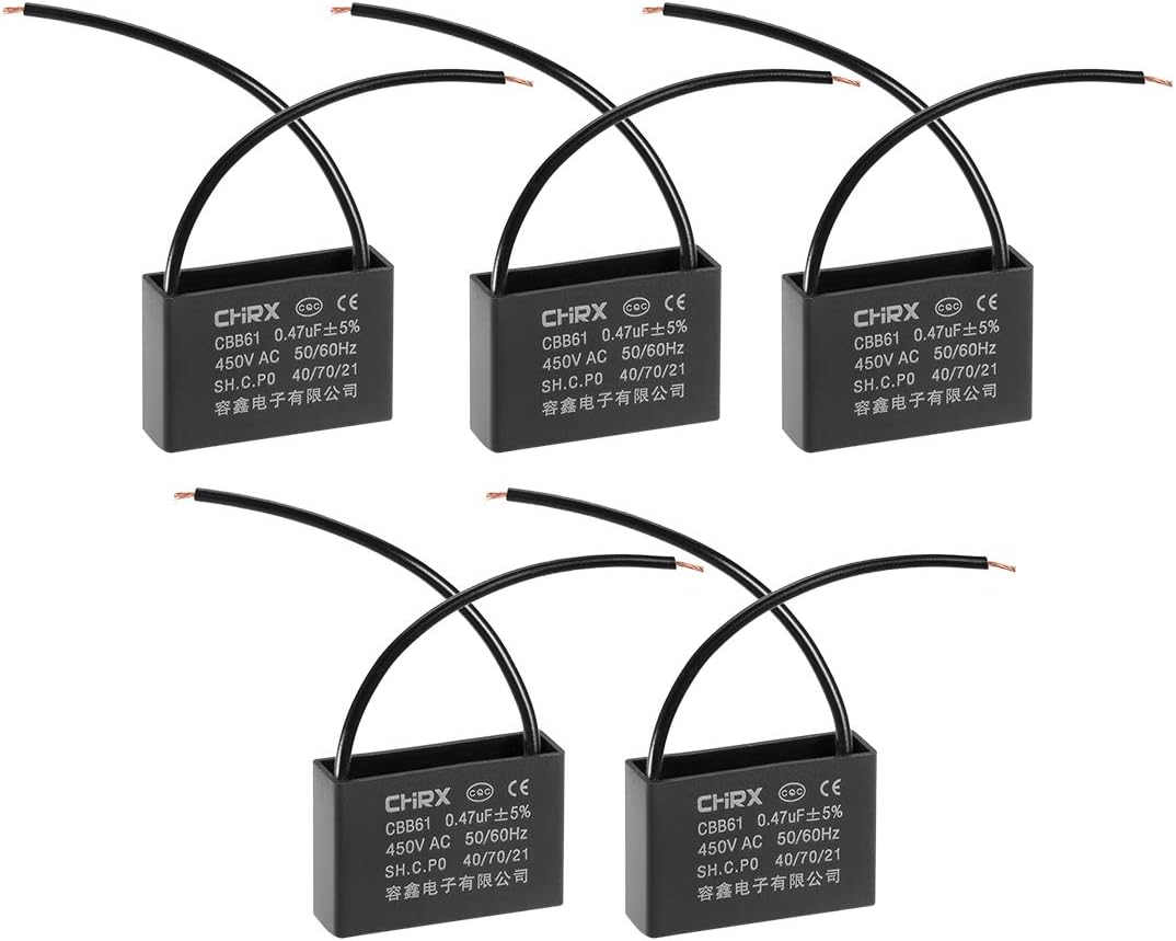 Condensatore CBB61 2.5uF 450V AC Per Ventilatore Soffitto - Polipropilene, 50/60 Hz, 36.5x16x29.5 Mm - Foto 12