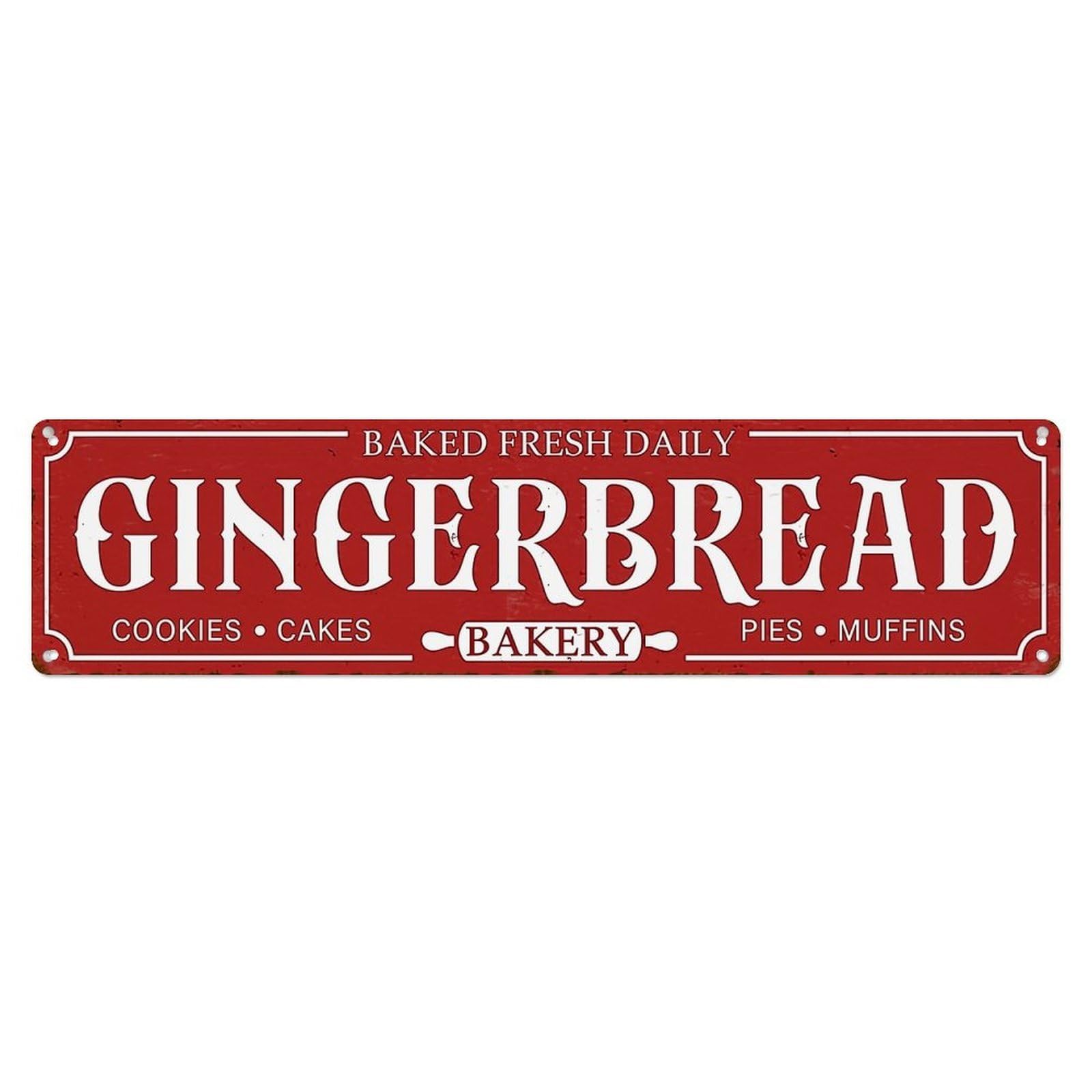 Gingerbread Bakery Sign Design Metal Tin Sign Plaque