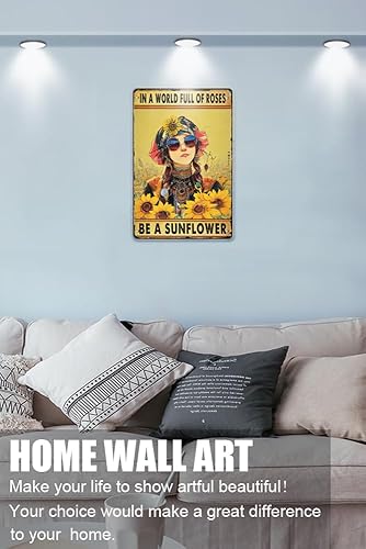 Miniatura 2 de Zomyto Decoración de pared inspiradora con citas positivas, en un mundo lleno de rosas, sé un girasol, arte de pared hippie bohemio, póster