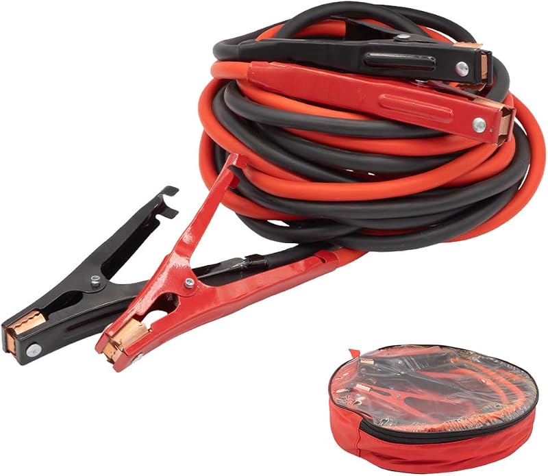 0 Gauge 20 ft Jumper Cable - Heavy Duty 3000A Booster Cables with Iron Clamps, Copper Coated Aluminum Core & PVC Insulation for Cars, SUVs, Trucks, RVs