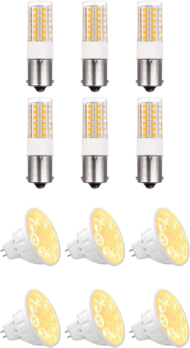 BA15s Single Contact Bayonet LED White Color 6pcs and MR16 LED Bulbs