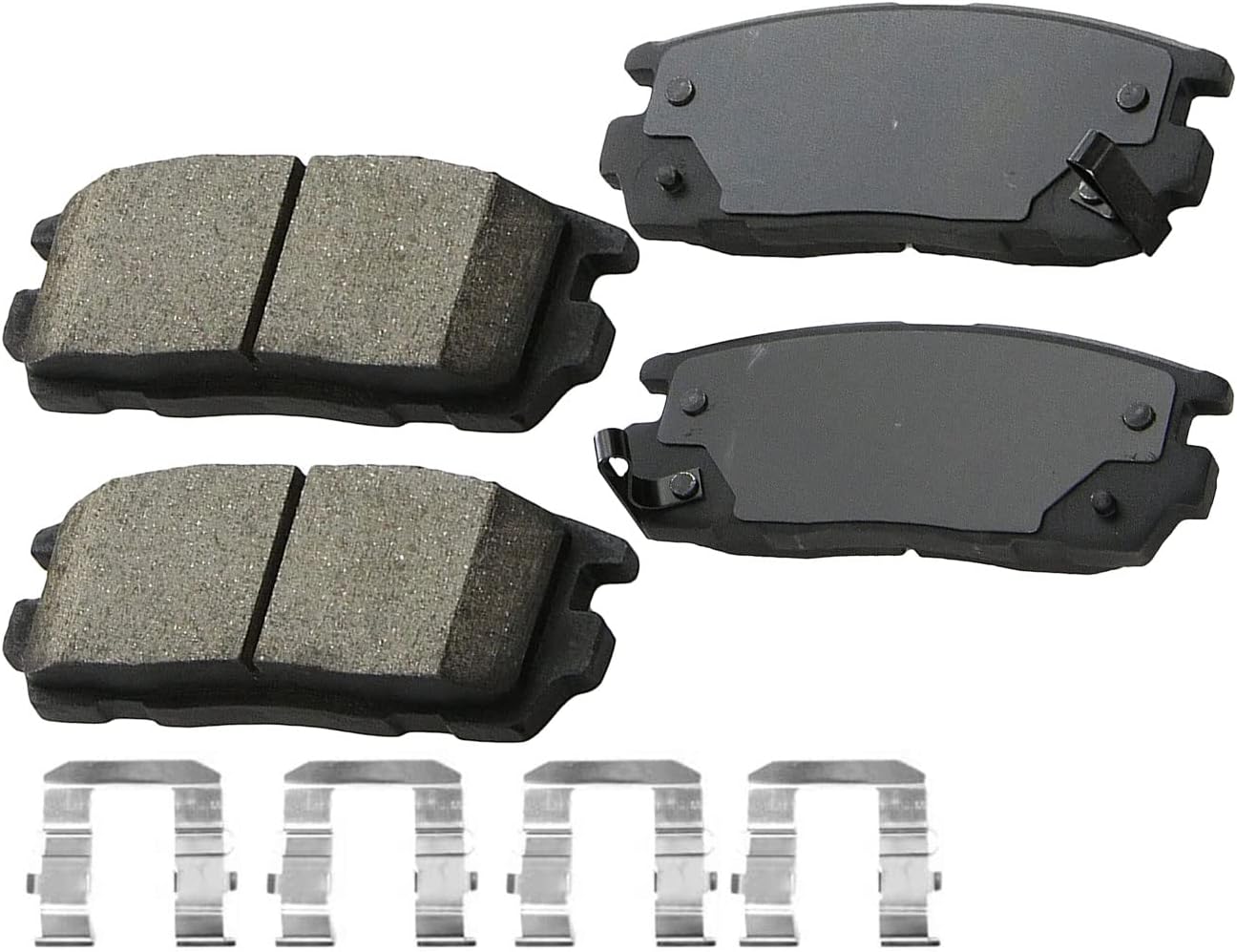 D1275 Rear Brake Pads Replacement for Chevrolet Equinox Captiva, GMC Terrain, Pontiac Torrent, Suzuki XL-7 VUE Ceramic Brake Pads with Hardware Kits 4PCS