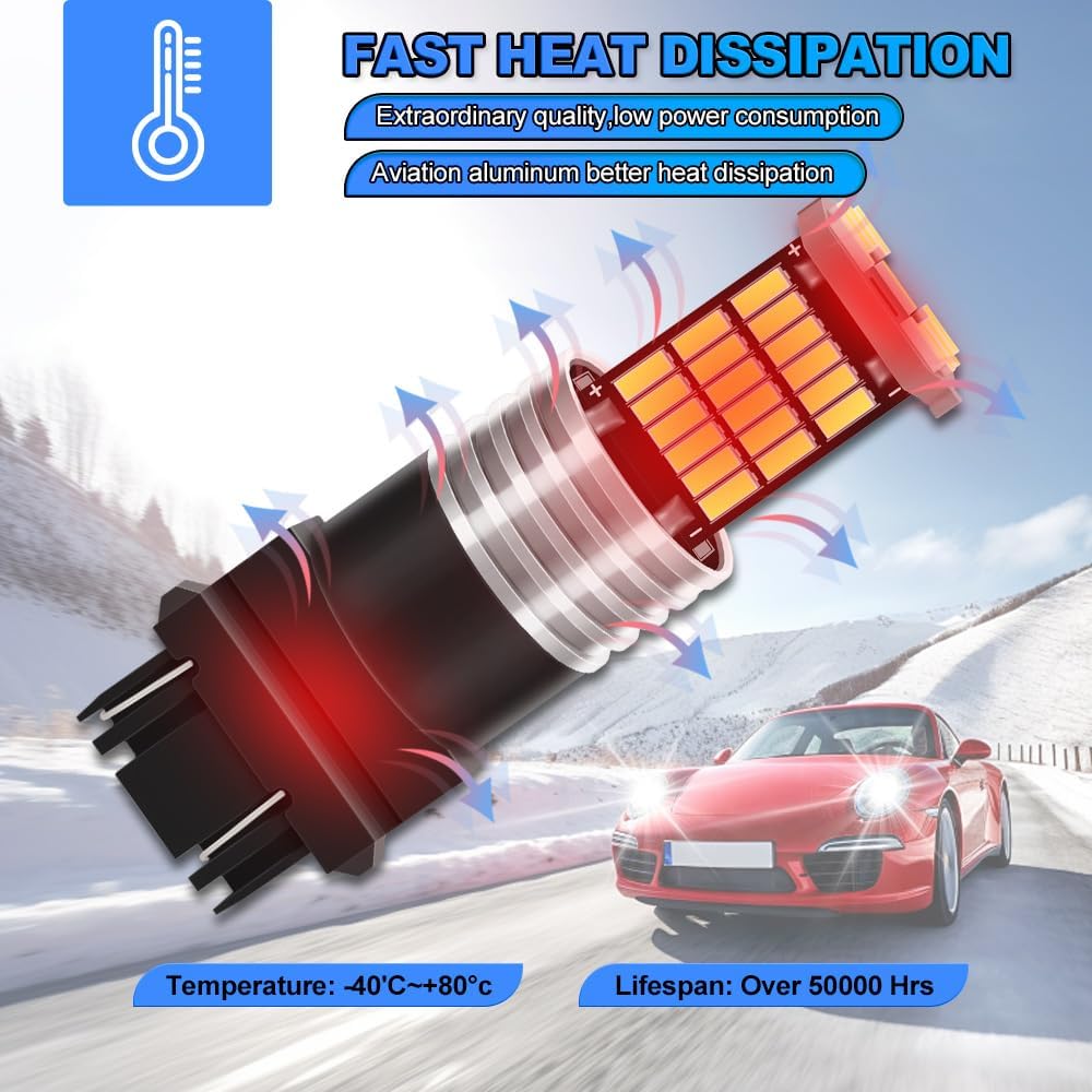 3157A 3057 4157 Turn Signal Light Bulb for GMC Yukon 2001 2002 2003 2004 2005 2006 2007 2008, 3157 switch back Signal Lights, 50000 HRS Lifespan, Easy Installation, 2pcs