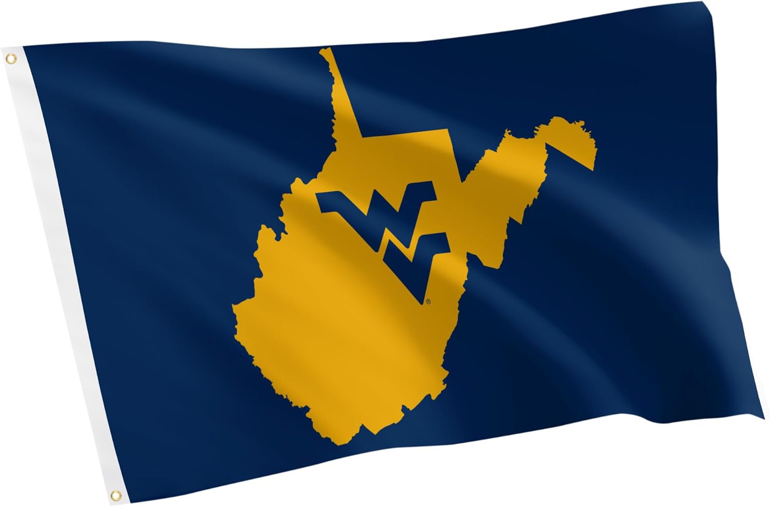 Desert Cactus West Virginia University Flag - 3 x 5 Feet WVU Mountaineers Banner, Indoor/Outdoor Durable Fabric Display (Style E1)