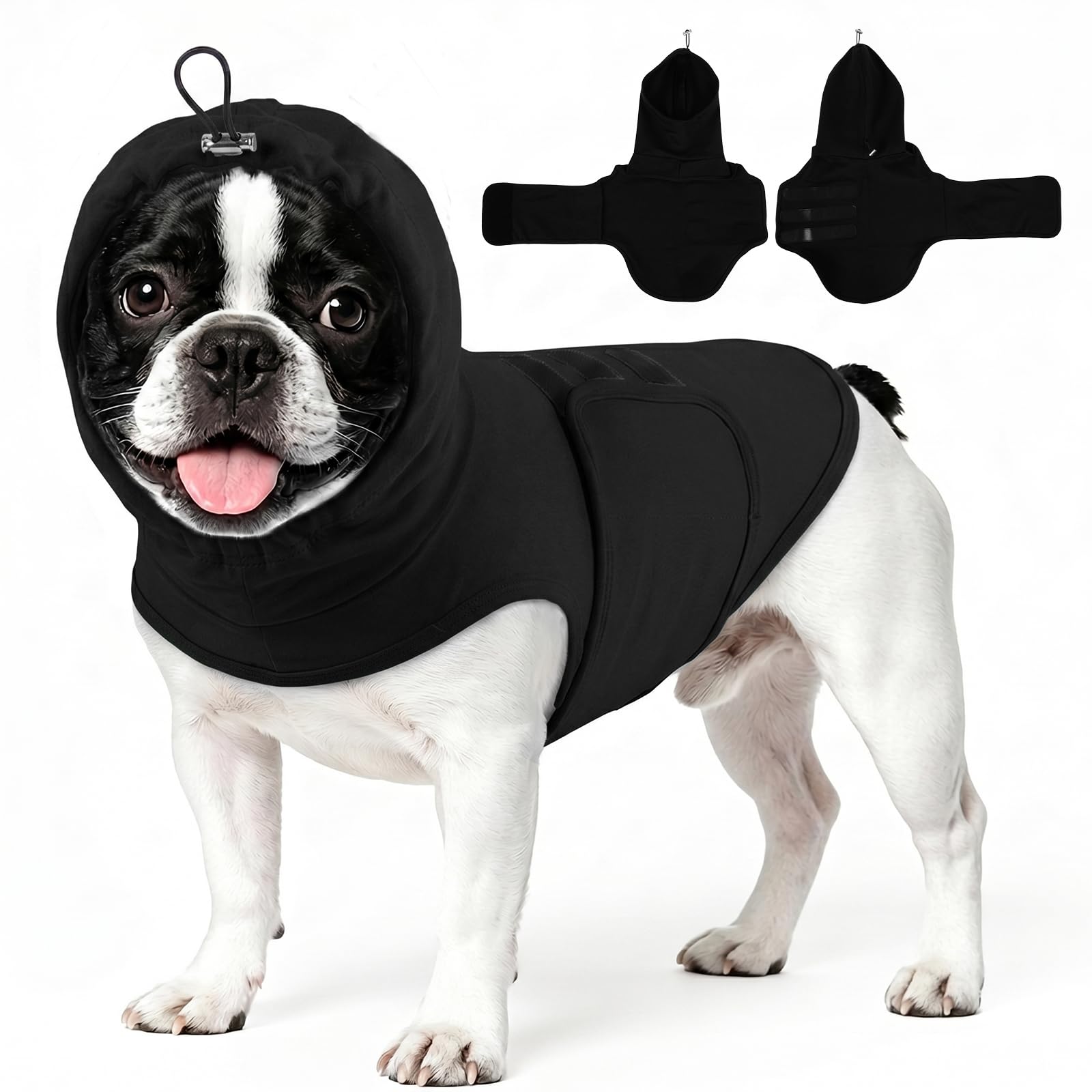 MIGOHI Calming Vest for Dogs | Soft Anxiety Vest for Dogs,Dog Calming Shirt for Storm,Separation,Fireworks, Anxiety Wraps for Dog to Stop Panting &amp; Hiding During Vet Visit,Travel,Black,M