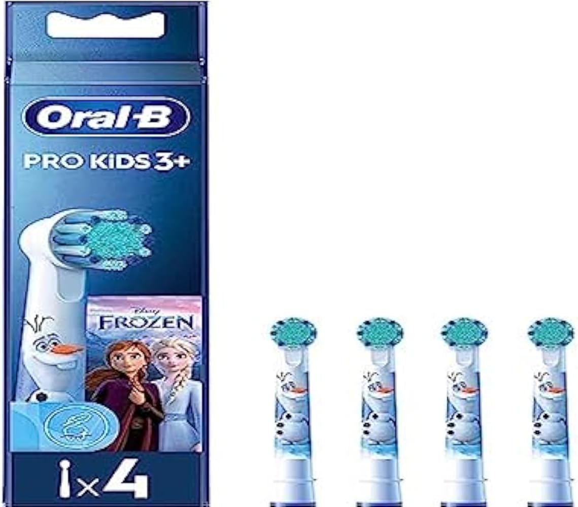 Oral-B Pro Kids Electric Toothbrush Head, with Disney Frozen Characters, Extra Soft Bristles, for Ages 3+, Pack of 4 Toothbrush Heads, White Oral-B Pro Kids Electric Toothbrush Head, with Disney Frozen Characters, Extra Soft Bristles, for Ages 3+, Pack of 4 Toothbrush Heads, White