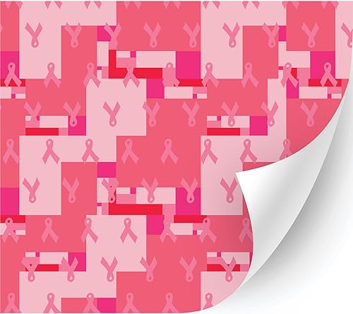 Miniatura 10 de Puff Vinilo de transferencia de calor con patrón de concienciación sobre el cáncer de mama (cinta rosa bebé, 12 pulgadas x 5 yardas), vinilo impreso