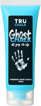 GhostChalk by TruChalk 100ml Bottle All Grip No Slip Clear Liquid Chalk for Obstacles, Gymnastics, Rock Climbing, Crossfit, and Weightlifting. Sweat Resistant and Long-Lasting Grip Strength.