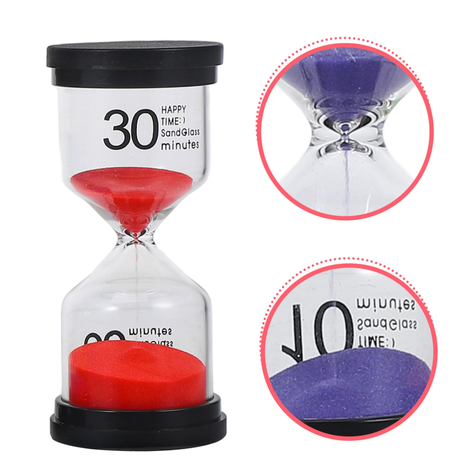 6 Stück-Sanduhr aus Glas und Abs als Tischtimer für Zuhause