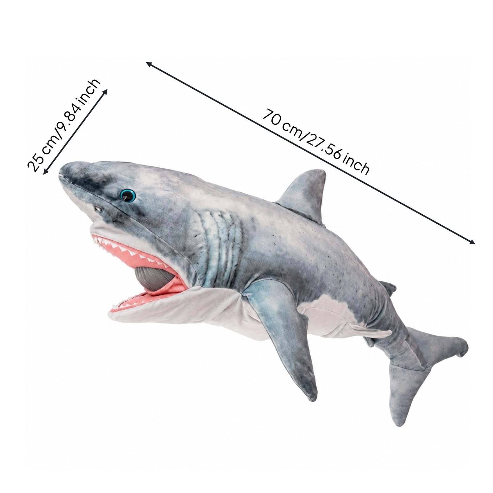 Peluche con Bocca Aperta Soffice a Forma di Decorativo per Area di Gioco, Tema Marino, 70CM, BurattinoSqualo