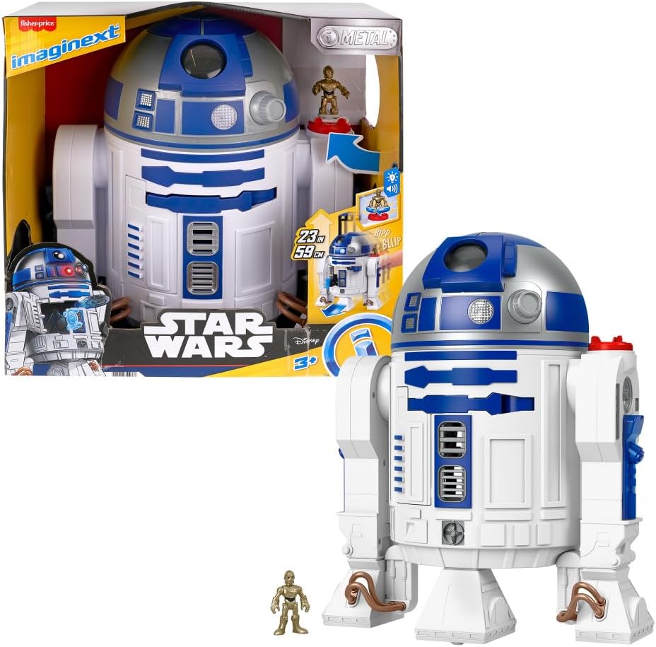 Imaginext Star Wars Toy R2-D2 (17.5 in Tall) with Lights Sounds & C-3P0 Metal Character Key for Kids Ages 3+ Years
