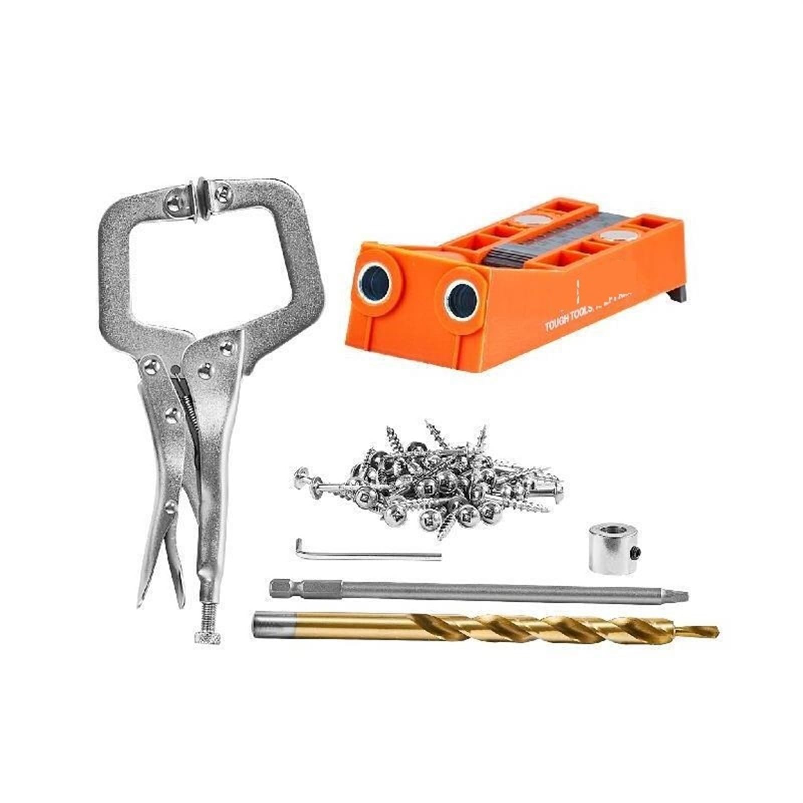 56 sztuk kieszonkowy przyrząd do otworów Mini Jig kieszonkowy System otworów z 9 "c-clamp stopniowy klucz do wiertła wiertło Stop pierścień kwadratowy bit napędowy dla majsterkowiczów