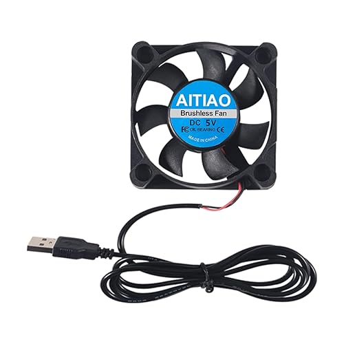 Miniatura 9 de AITIAO Ventilador de enfriamiento sin escobillas 5010 DC 5V 1.969x0.394 in Ventilador de enfriamiento silencioso de 1.969x1.969x0.394 in Ventilador