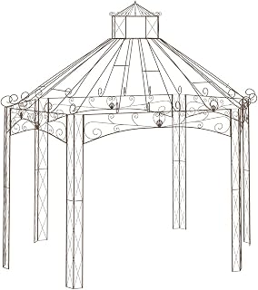 Rasen & Garten-Garten Pavillon antik braun 400x258x378 cm Eisen-Haus & Garten