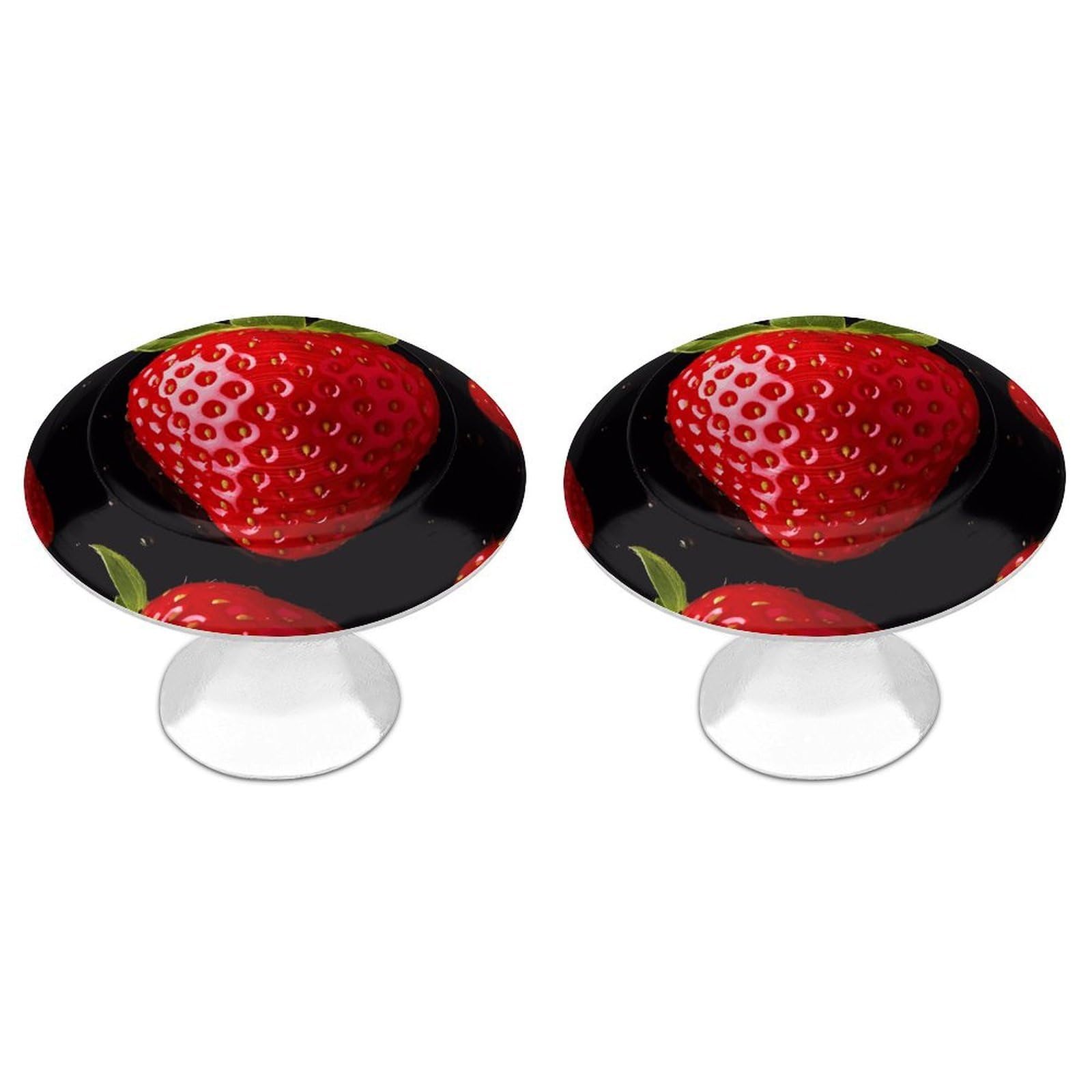 LDGSUPH Strawberry Drawer Pulls Exquisite Round Cabinet Knobs Closet Door Pulls Sturdy Stainless Steel Door Handle Dresser Drawer Knobs Cabinet Handles for Furniture Pull 2pcs