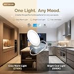 Onyx - Home Solutions 4 1 cm 5CCT LED Lumières de pot avec boîte de jonction, lumières encastrées sans canles pour des plafonds bas, 2700K/3000K/3500K/4000K/5000K Changements - Dimmable IC Lumière de descente, 10W 700LM, 1-Pack
