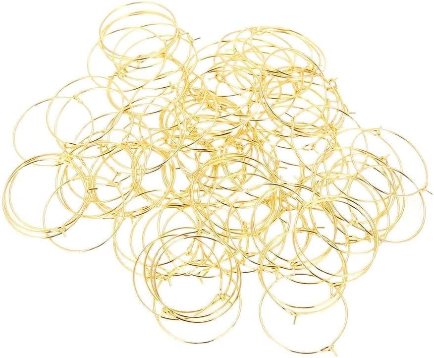 Yctze 100 Pcs of Durable Steel Circle Earring Loops, Wine Glass Hoop Ring, Ideal for Jewelry Making and Design, Perfect for Round Earrings and Wine Glass Circles