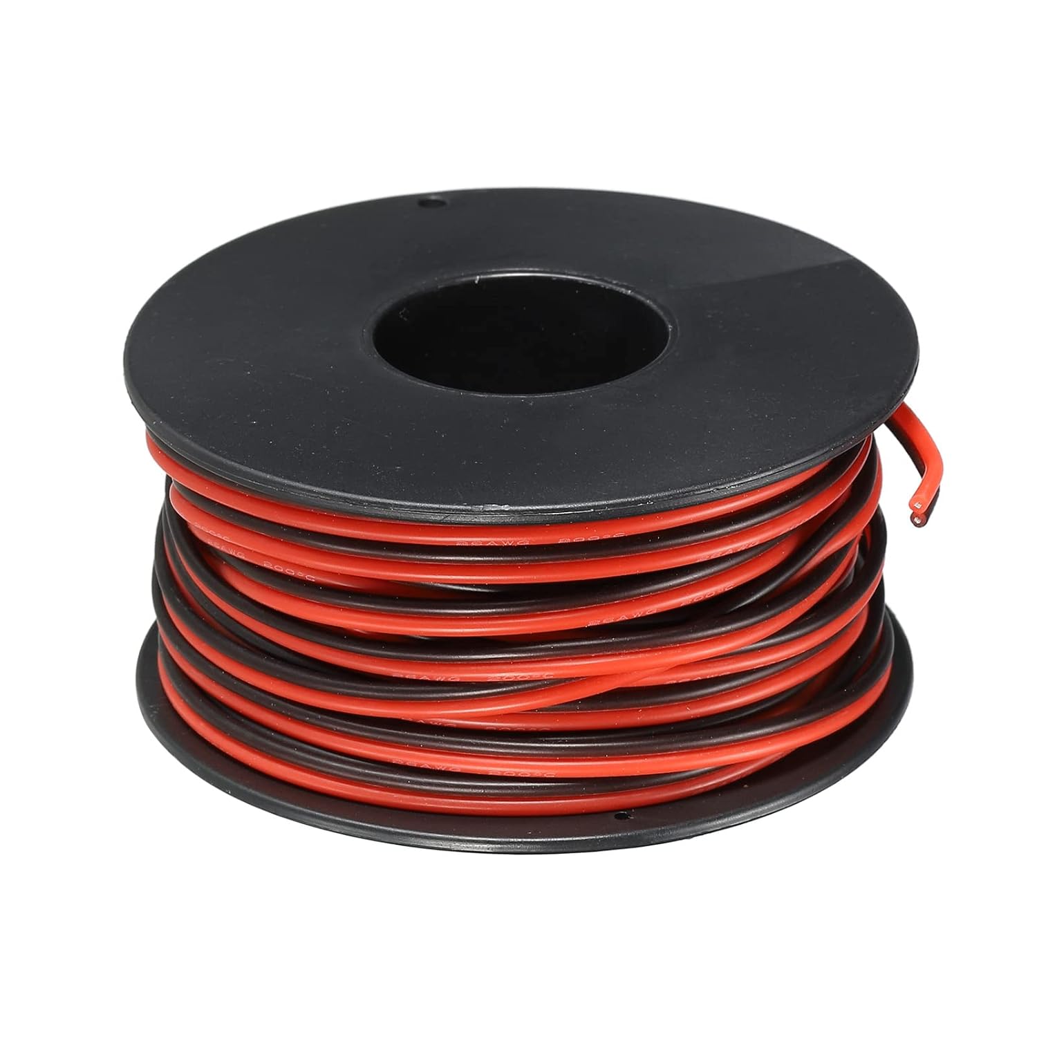 MECCANIXITY 26 Gauge Silicone Wire, 2 Conductor Parallel, Tinned Copper, 10m/33ft, Red & Black, 600V, 200C, For LED Strip, Car Model, Internal Wiring