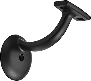 khtumeware 6-Pack Matte Black Heavy Duty Handrail Brackets - Stairway Support Hardware for Home Office Stairs