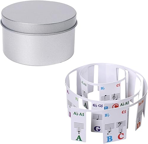 Pegatinas de piano para principiantes y niños 6188 de tamaño completo S para tablero de piano, notas de rastrillo, superposición de piano O6q8 con