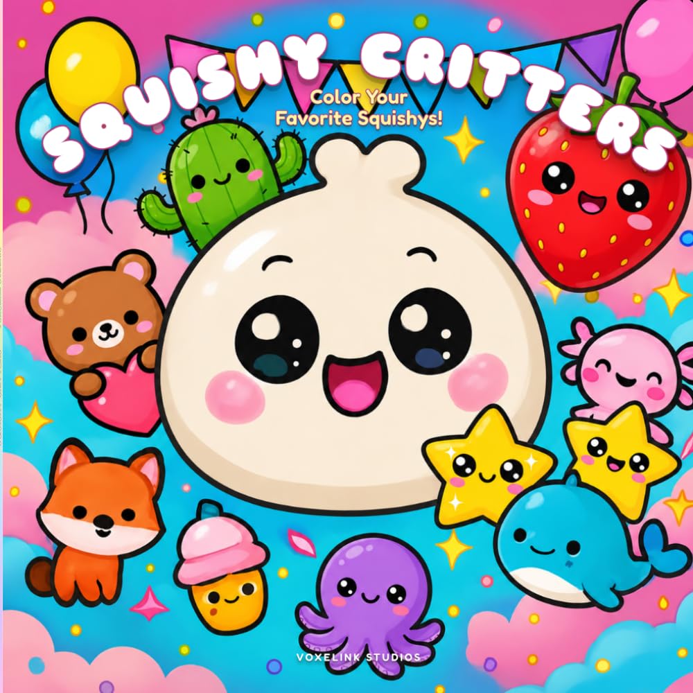 Squishy Critters: A Kawaii Coloring Book for Kids