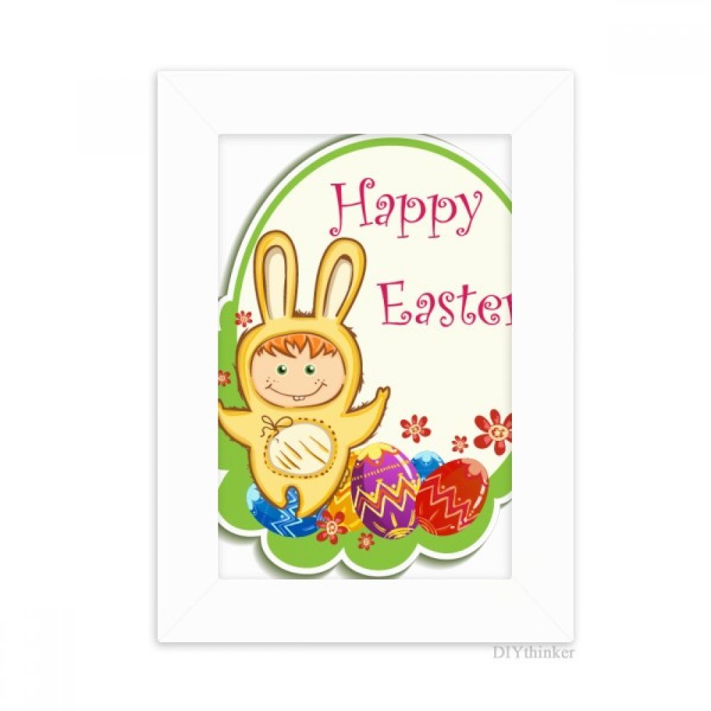 Cadre photo 5x7 pouces multicolore au design lapin joyeux