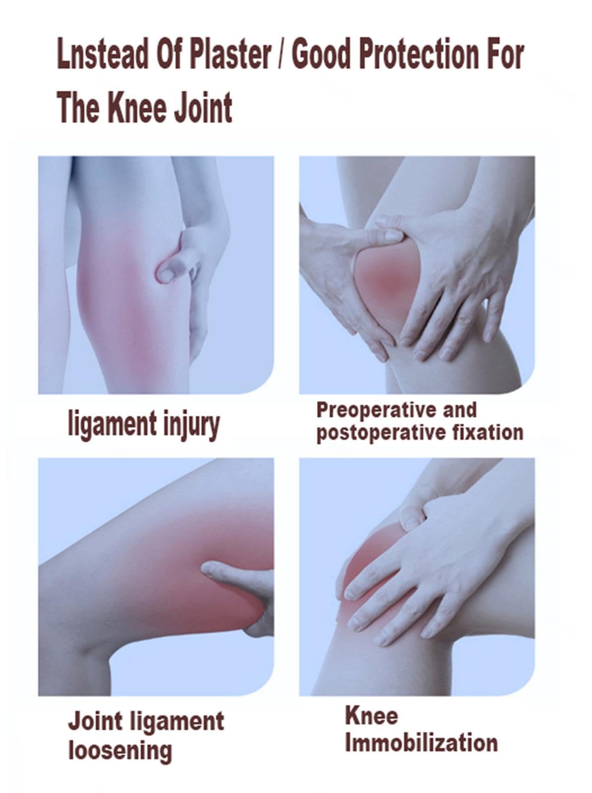 Rodillera Articulada Postoperatoria, Soporte de Pierna Inmovilizador de Rodilla Ajustable con Estabilizadores de Pierna Laterales Para Rodilla de Rehabilitación Ortopédica Estabilización,L-Left
