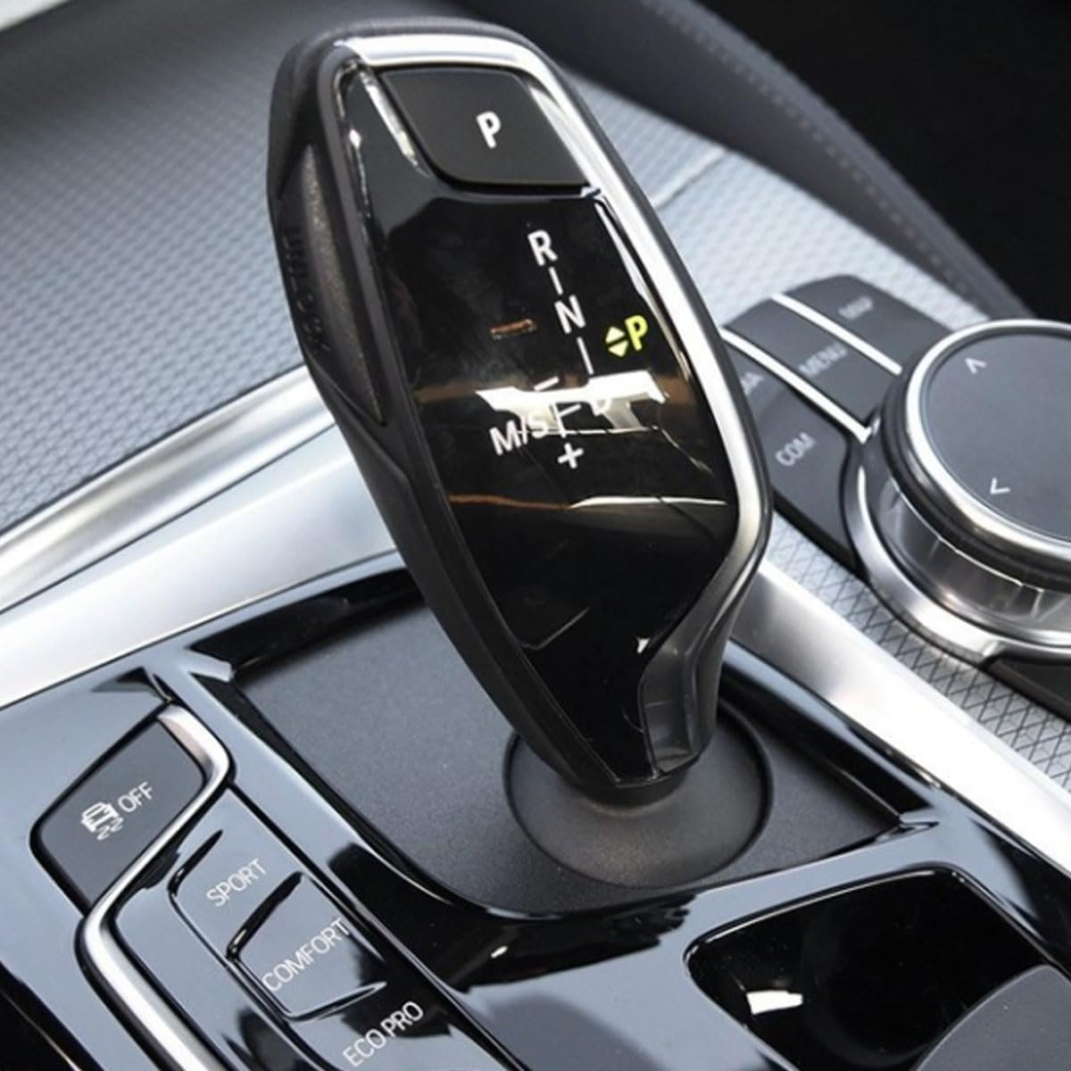 Matter Black Car Gear Shifter Lever Auto Parking P Button Switch Cover Replacement for BMW 5 6GT 7 Series G30 G31 G32 G11 G12