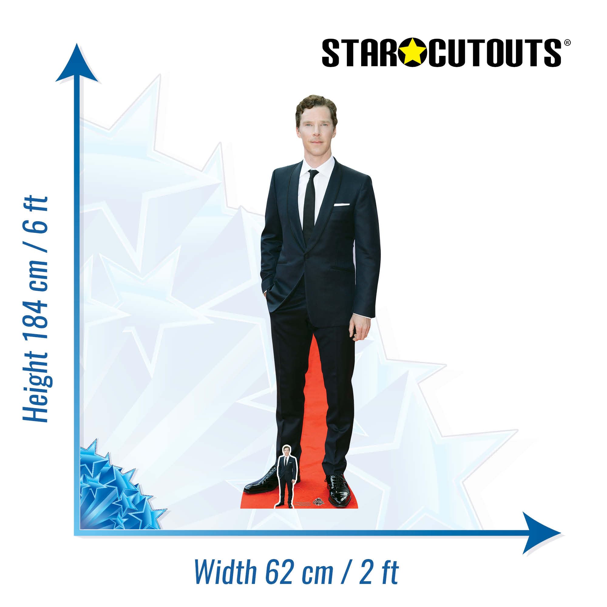 STAR CUTOUTS Benedict Cumberbatch Smart White Einstecktuch, Karton, Mehrfarbig, 3 x 62 x 184 cm, Pappe