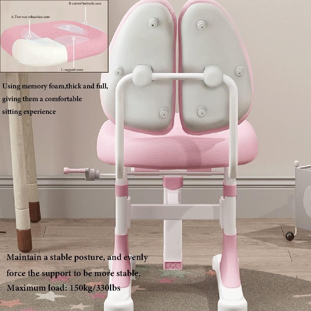 Kids Task Chair Boys Girls Kids Desk Chair Height Adjustable Children Study Chair Child Computer Desk Chair with Ergonomic Backrest,Easy to Assemble,for Reading (Color : /Pink)