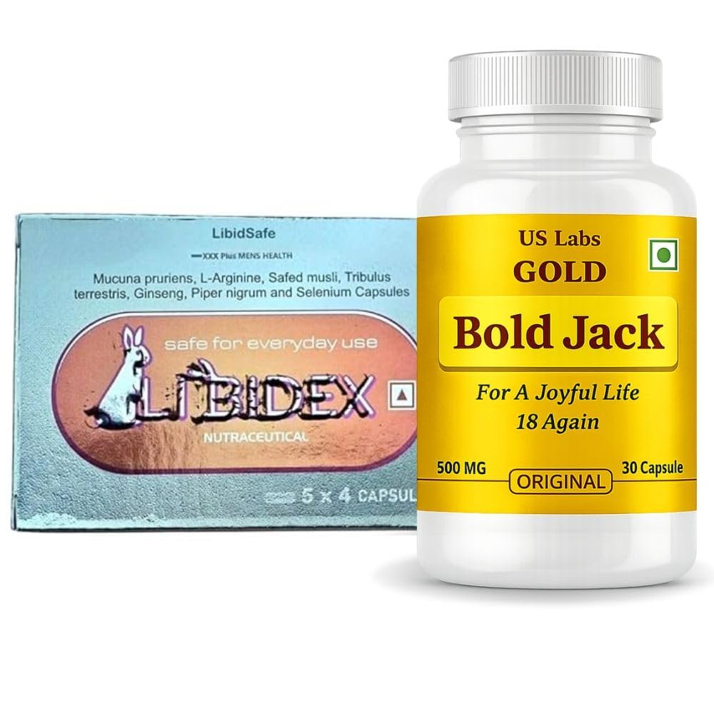 Double Strength Bold Jack Gold Capsules with Libidex40+ – 7X Advance Health Support Formula (Pack of 2)