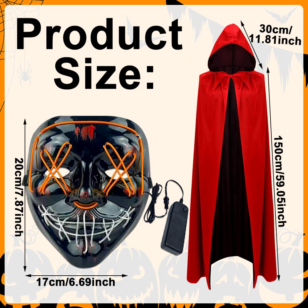 WFKKMEQ LED Halloween Mask - Image 2
